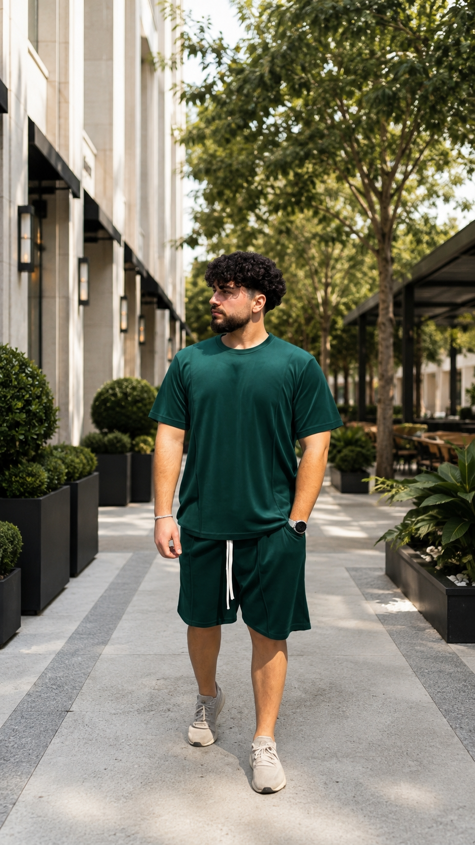 Set 2 Piese Bărbați Tricou + Short Zenit – Verde smarald