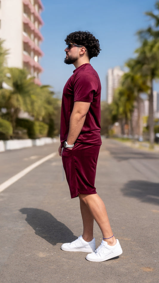 Set 2 Piese Bărbați Tricou + Short Zenit – Bordeaux