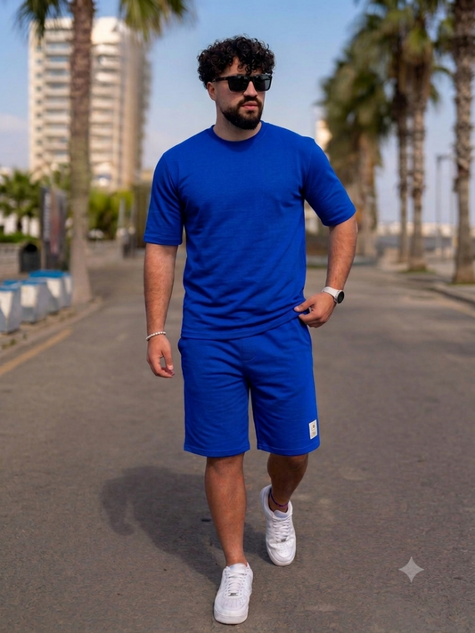 Set 2 Piese Bărbați Tricou + Short ZIAN – Albastru
