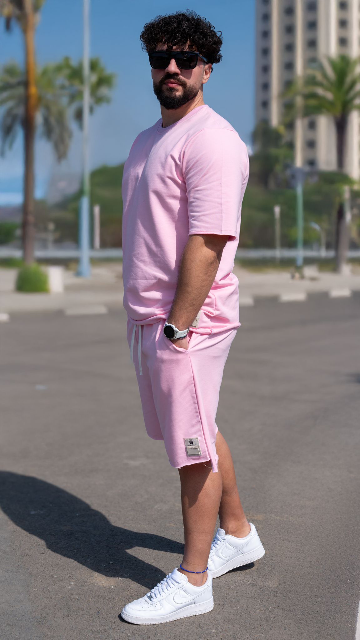 Set 2 Piese Bărbați Tricou + Short ZIAN – Roz