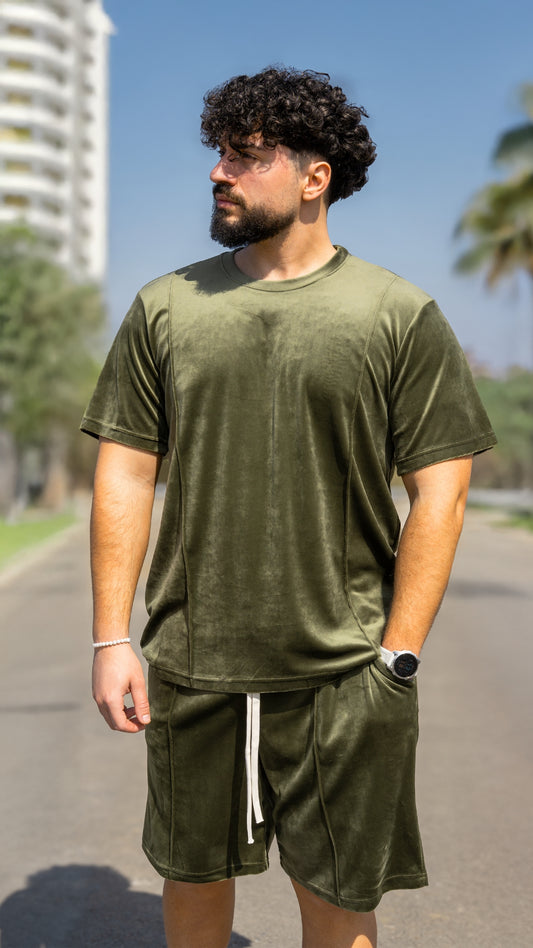 Set 2 Piese Bărbați Tricou + Short Zenit – Verde