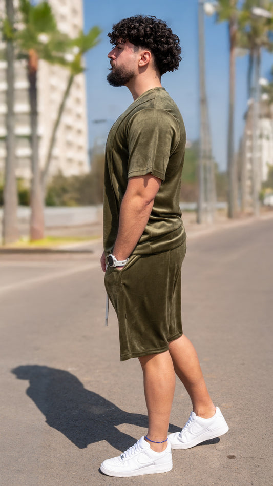 Set 2 Piese Bărbați Tricou + Short Zenit – Verde