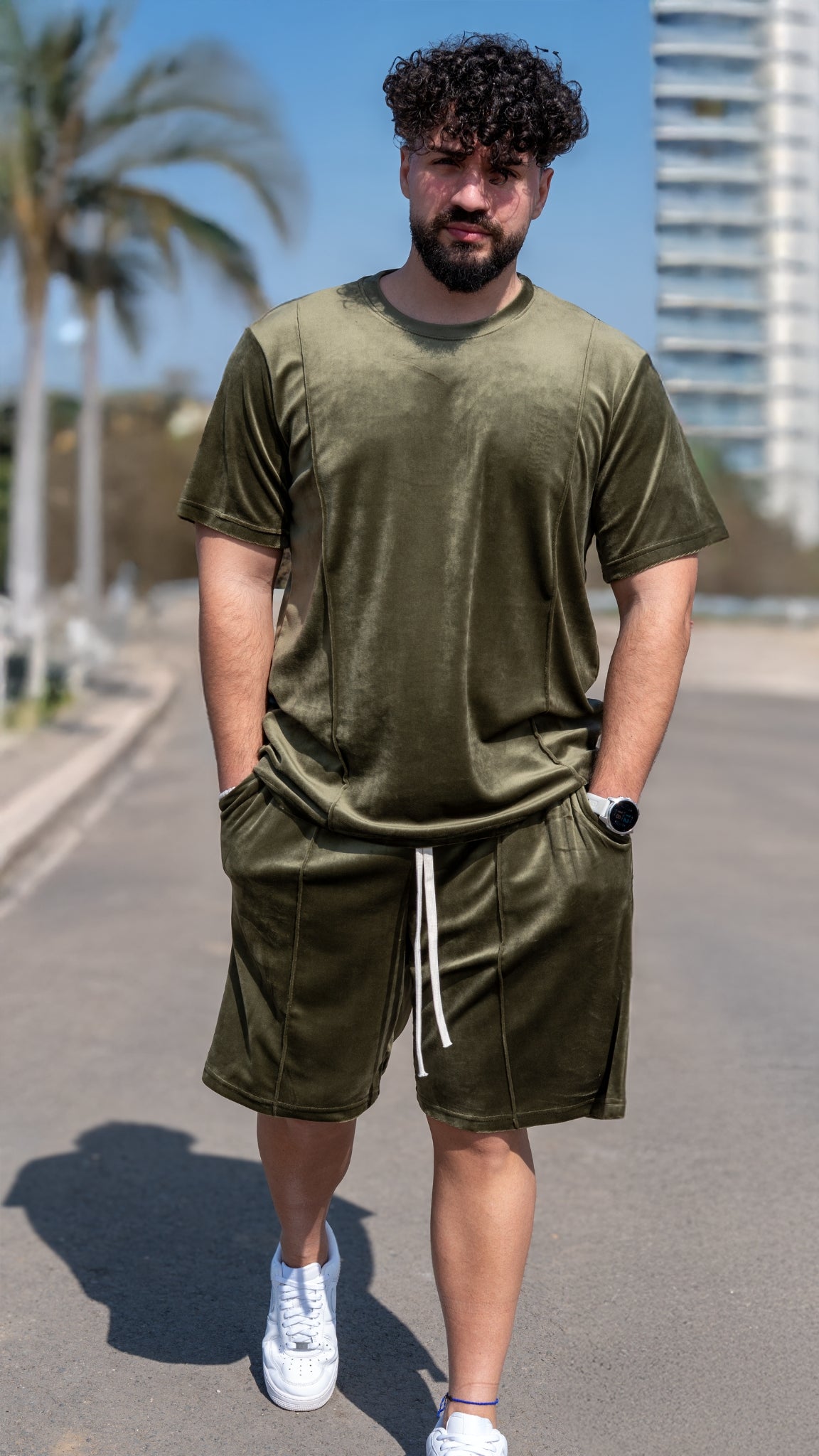 Set 2 Piese Bărbați Tricou + Short Zenit – Verde